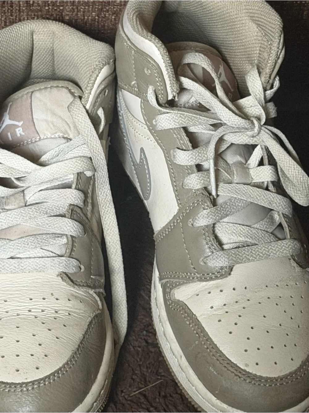 Nike Kids High-Top Sneakers in Gray and White